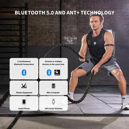 COOSPO HW9 – Brassard Cardiofréquencemètre Bluetooth & ANT+ avec Zones de Fréquence Cardiaque et Suivi des Calories