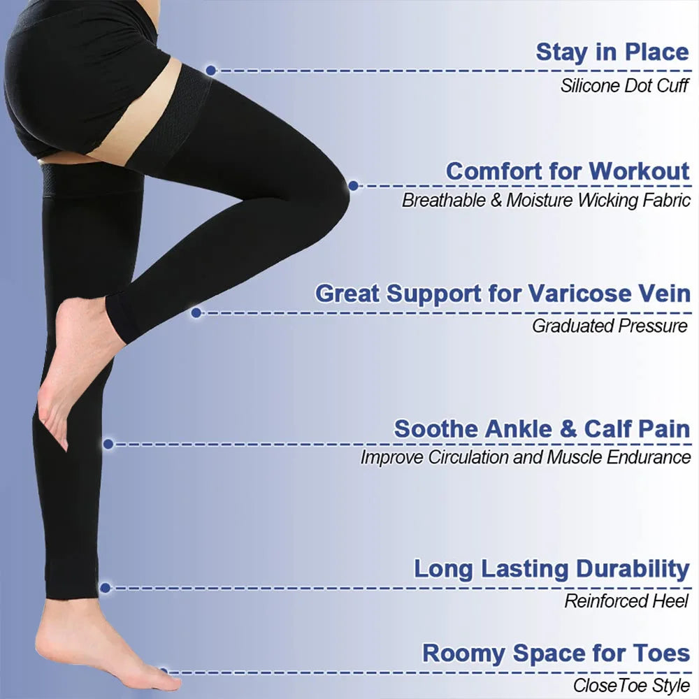 Chaussettes de Compression Classe 2 – Effet Maintien Renforcé pour Jambes Fatiguées et Mode de Vie Actif