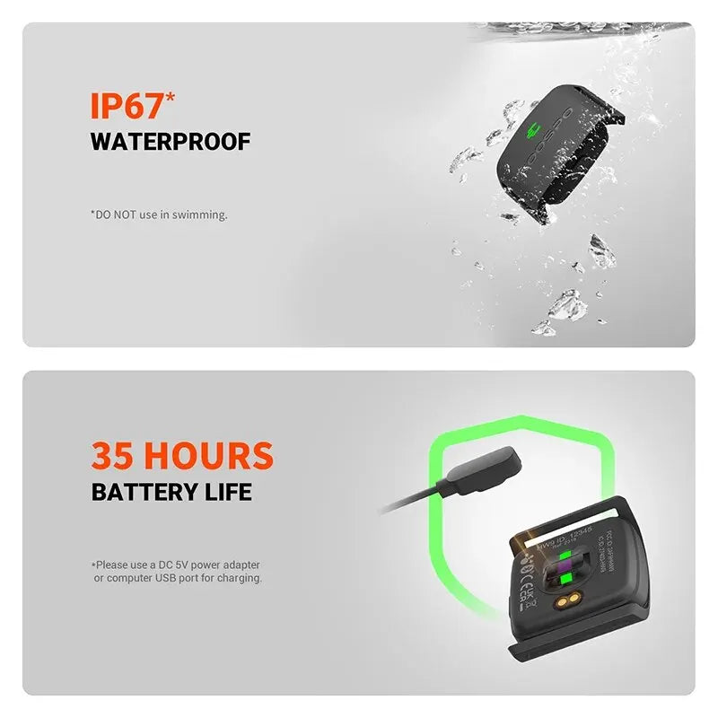 COOSPO HW9 – Brassard Cardiofréquencemètre Bluetooth & ANT+ avec Zones de Fréquence Cardiaque et Suivi des Calories